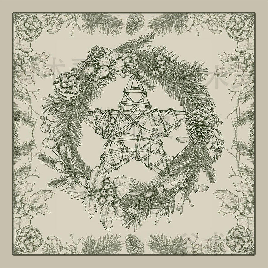 加厚绒布 松针树枝五芒星 素描感 塔罗卡牌罗牌桌布taro塔罗牌,居家布艺,桌布,淘宝优惠券,粉丝福利购,淘宝优惠卷
