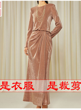 明辉纸样秋冬服装样板新款弹力连衣裙DIY缝纫结构裁剪图纸23262