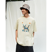 Mentmate 百搭男女tee 条纹猫咪小众圆领短袖 25SS 夏日童趣风T恤