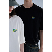 Mentmate 夏 男女休闲圆领T恤 原创设计 极简风撞色刺绣logo短袖