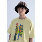 Mentmate 夏季 小众热熔成像设计印花T恤衫 男女休闲百搭圆领短袖