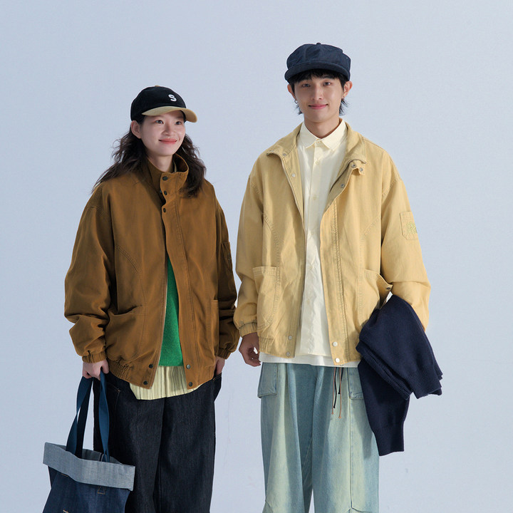 Mentmate 24AW 秋冬锈色做旧工装风机车夹克 男女复古休闲BF外套