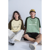 男女情侣休闲复古短袖 Mentmate T恤 撞色插肩袖 日系简约百搭夏季