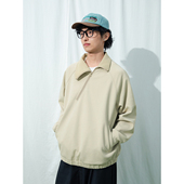 Mentmate 25AW 小众不规则翻领卫衣男秋冬简约华夫格拼接套头上衣