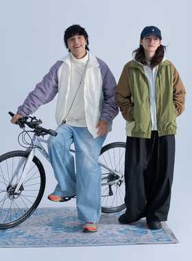 Mentmate 户外运动风撞色教练夹克男 秋冬复古通勤撞色BF风衣外套