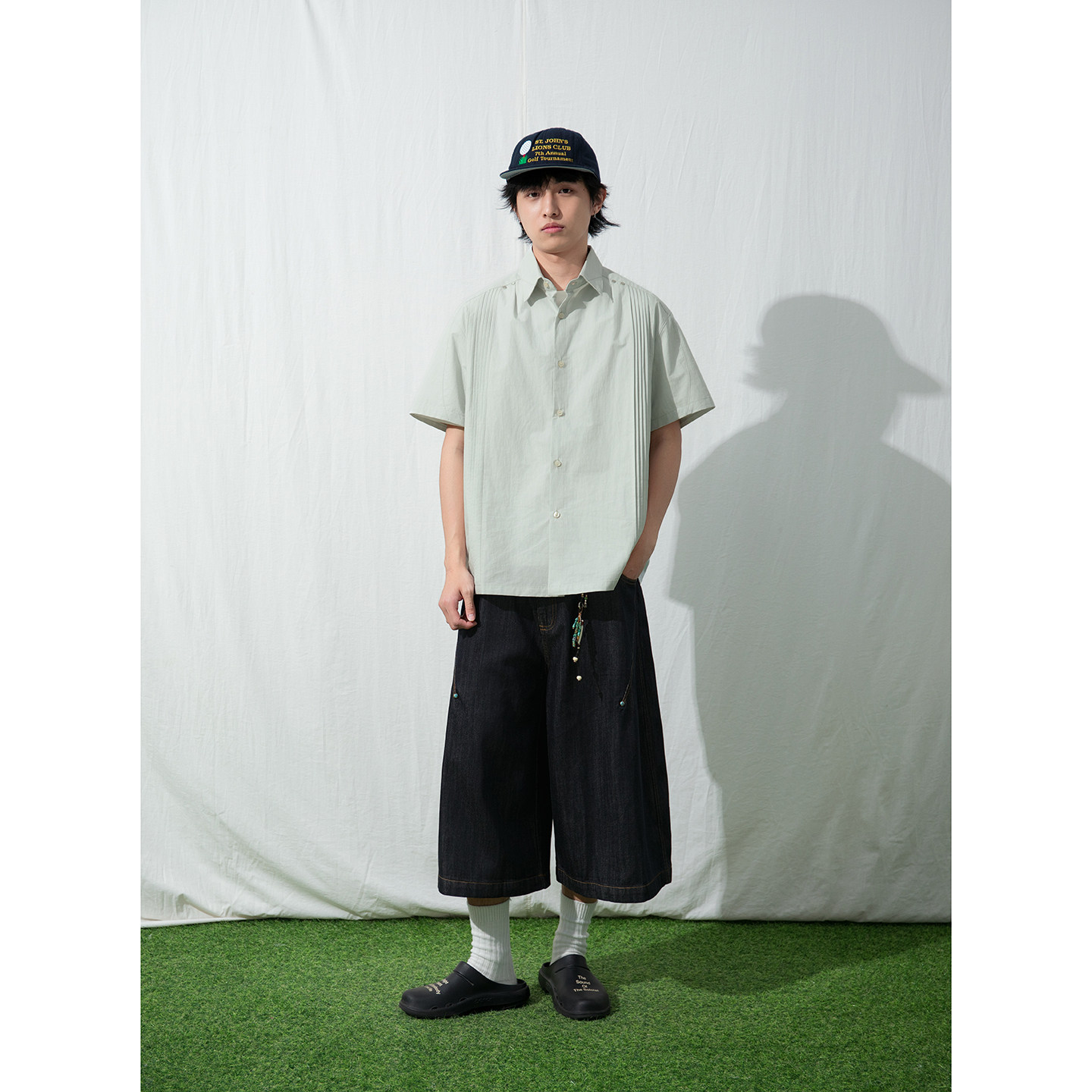小众基本款宽松休闲文艺衬衫男夏图片