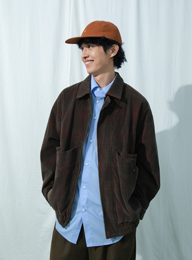 Mentmate 25AW 11坑色织高级感灯芯绒夹克男光泽肌理酒红复古外套