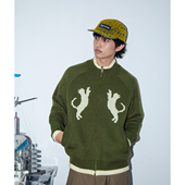 复古猫猫密织毛衣开衫 Mentmate 25AW 秋冬男女情侣宽松百搭针织