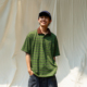 日系休闲短袖 男 夏日森系牛油果绿条纹polo衫 T恤衫 Mentmate 25SS