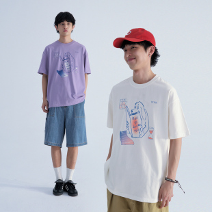 男女 Mentmate 圆领短袖 百搭个性 夏 Rich小狗原创涂鸦设计师T恤衫