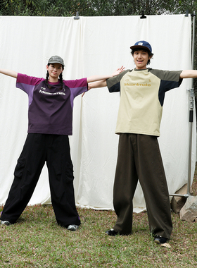 Mentmate 25SS 运动风插肩袖夏季凉感防晒T恤衫 男女休闲撞色短袖