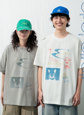 Mentmate 26SS 童趣风邪恶猫猫印花tee男女情侣个性短袖夏 蒙马特