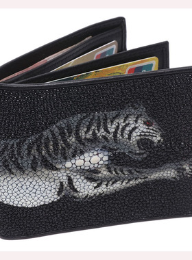 ROTA正品 特价 泰国珍珠鱼皮钱夹 男女短款钱包老虎纹短款皮包