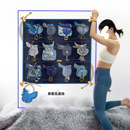 鞍上世界挂画亚克力装裱丝巾装饰画别墅客厅沙发背景墙大幅壁画