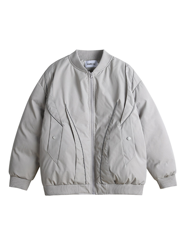 WUKONG IS WINTER AMERICAN RETRO SOLID COLOR BOMBER JACKET MENS FASHION BRAND LOOSE THICKENED WARM COTTON JACKET