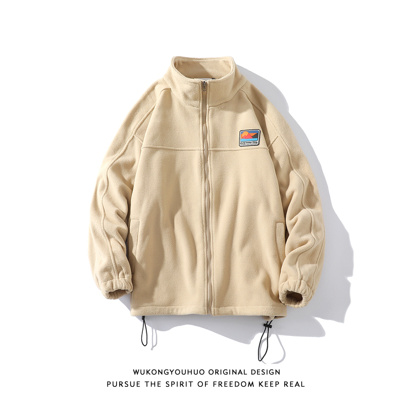 潮牌简约绣标摇粒悟空有货潮