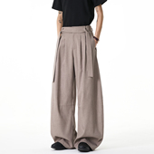 悟空有货潮牌纯色高级感直筒垂感西裤 男复古宽松百搭阔腿休闲长裤