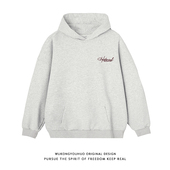 悟空有货复古潮牌美式 字母刺绣连帽卫衣男女街头宽松情侣百搭帽衫