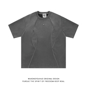 T恤男女夏季 悟空有货美式 小众设计感麂皮绒短袖 宽松情侣百搭体恤