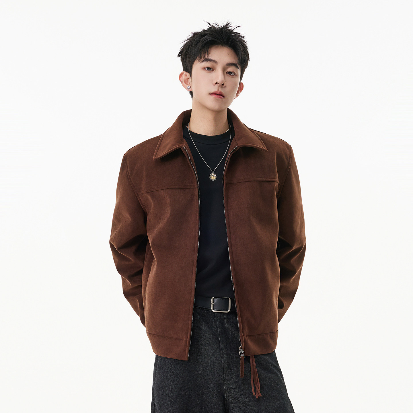 悟空有货美式嘻哈磨砂仿麂皮夹克男女潮牌嘻哈宽松高级感纯色外套,男装,夹克,淘宝优惠券,粉丝福利购,淘宝优惠卷