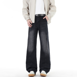 百搭长裤 男街头cleanfit修身 解构拼接直筒牛仔裤 悟空有货潮牌美式