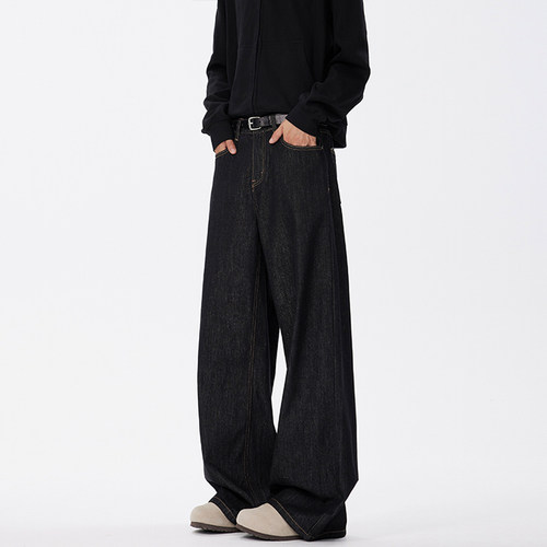 美式复古cleanfit阔腿牛仔裤男