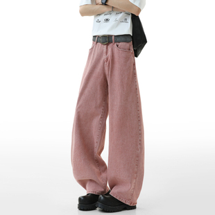 男复古宽松cleanfit百搭阔腿长裤 悟空有货潮牌美式 水洗弯刀牛仔裤