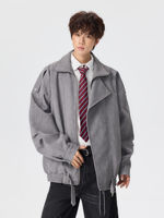 Wukong has a collection of American retro deconstructed and patchwork stand-up collar jackets for both men and women. They are loose and versatile couple casual jackets thumbnail 8