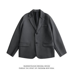 悟空有货秋季 外套 复古单排扣高级感休闲西服男女潮牌宽松百搭西装