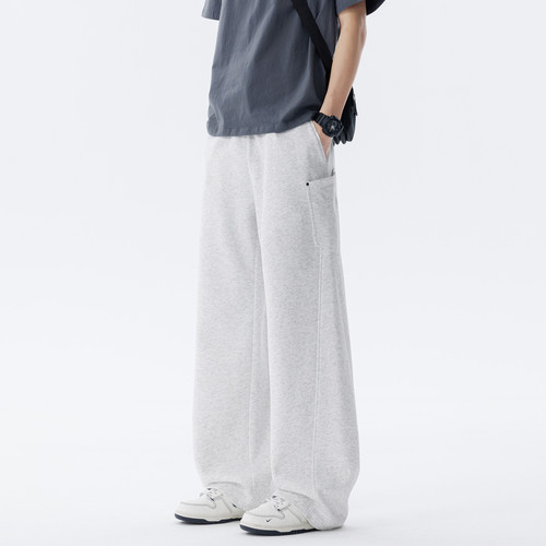潮牌简约纯色直筒垂感运动卫裤