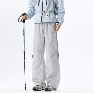 男女宽松潮流百搭阔腿运动休闲长裤 悟空有货潮牌美式 机能风冲锋裤