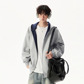 连帽卫衣男女秋季 悟空有货潮牌美式 重磅开衫 宽松百搭撞色情侣外套