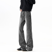 百搭休闲长裤 男春秋修身 复古水洗做旧微喇牛仔裤 悟空有货潮牌美式