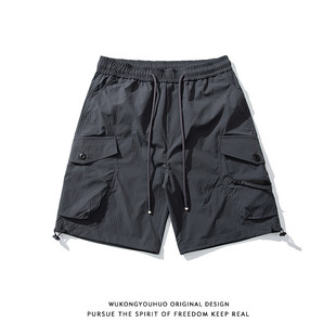男女宽松百搭休闲短裤 悟空有货夏季 潮牌户外大口袋直筒运动五分裤