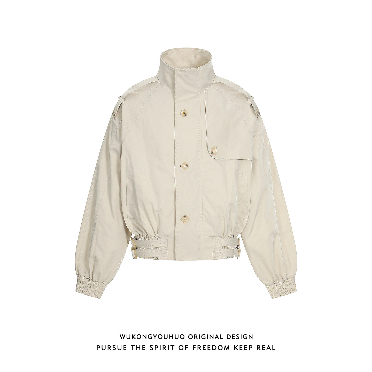 悟空有货潮牌美式复古肩章短款立领夹克男女春季宽松潮流百搭外套,男装,夹克,淘宝优惠券,粉丝福利购,淘宝优惠卷