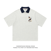 男潮牌宽松情侣休闲百搭体恤 POLO衫 悟空有货夏季 街头趣味小狗短袖