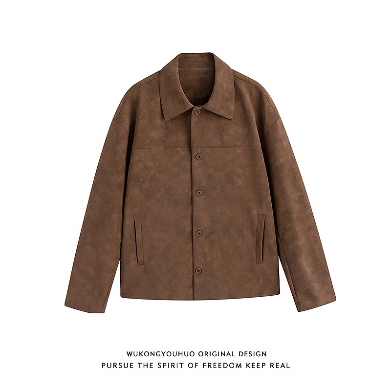 悟空有货春季潮牌扎染麂皮翻领外套男女复古情侣宽松休闲百搭夹克,男装,夹克,淘宝优惠券,粉丝福利购,淘宝优惠卷