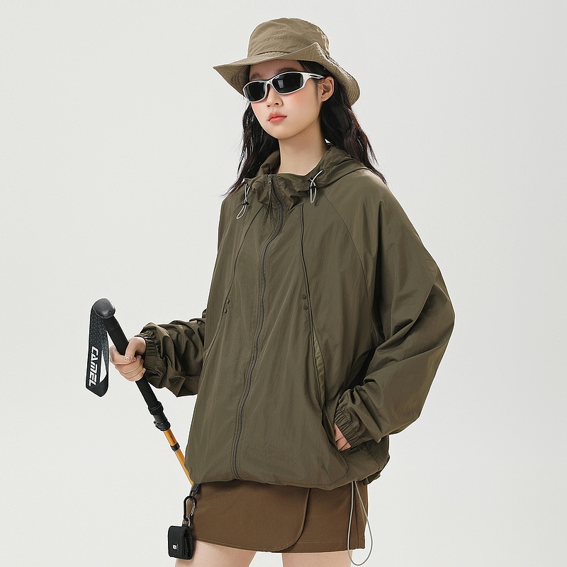 机能风轻薄户外连帽防晒服男女