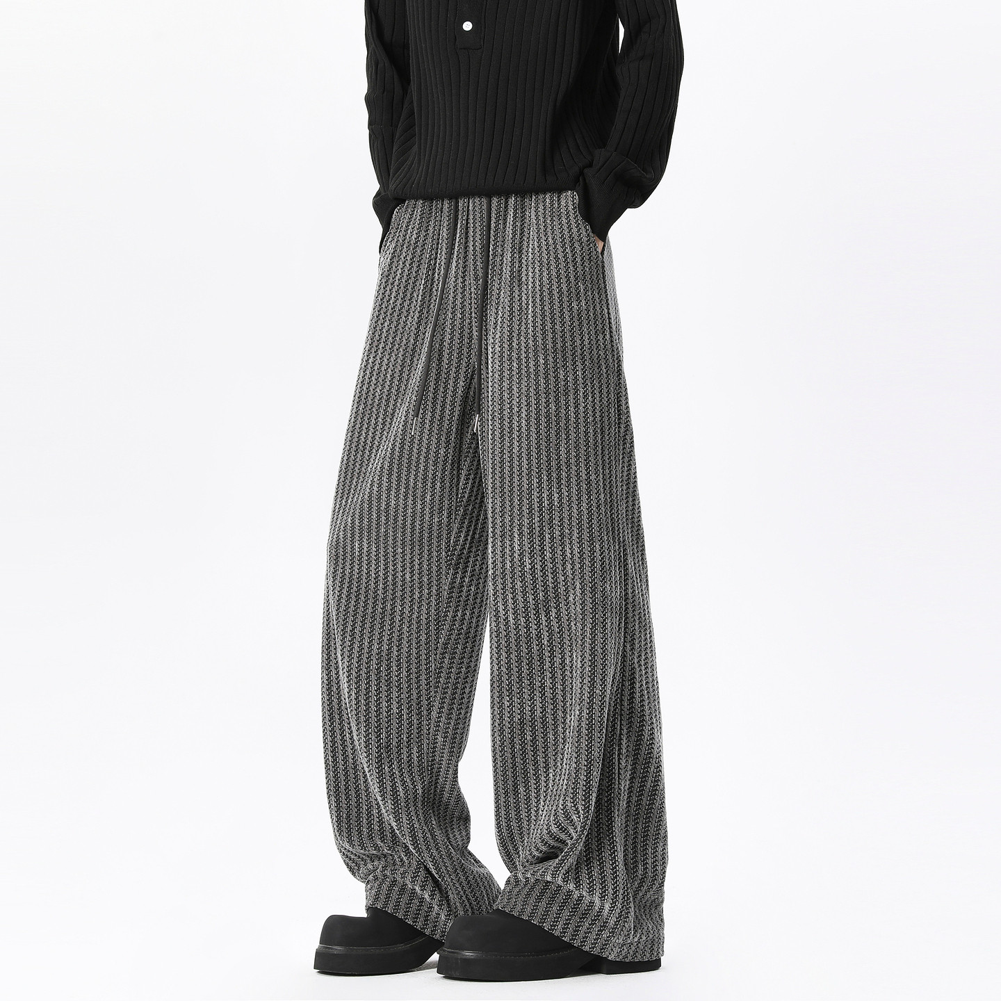 悟空有货潮牌重磅雪尼尔直筒休闲裤男复古肌理感宽松百搭阔腿长裤,男装,休闲裤,淘宝优惠券,粉丝福利购,淘宝优惠卷