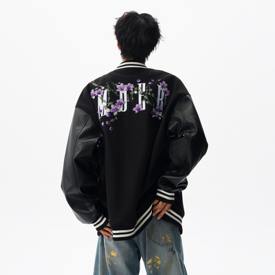 2025潮牌重磅花藤刺绣棒球服外套