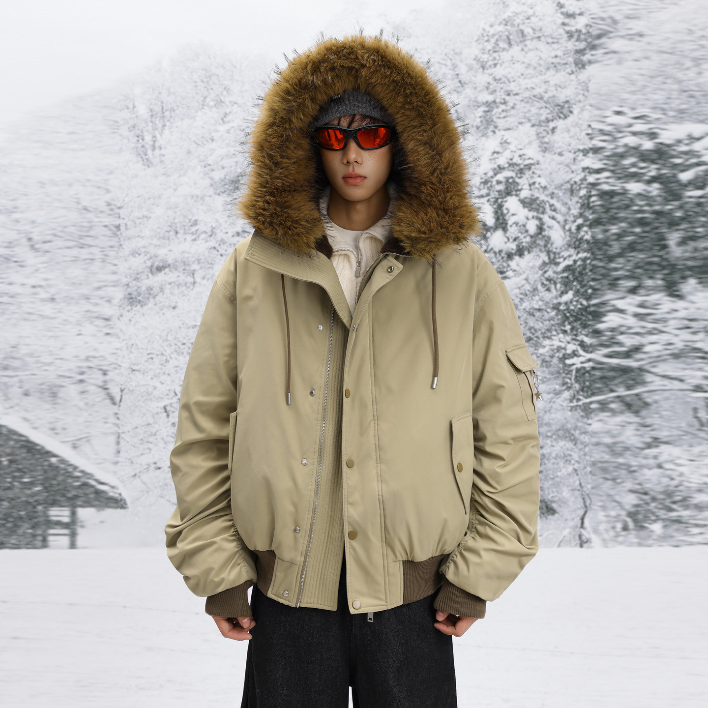 悟空有货美式潮牌90白鸭绒毛领连帽羽绒服男冬季复古情侣保暖外套,男装,羽绒服,淘宝优惠券,粉丝福利购,淘宝优惠卷