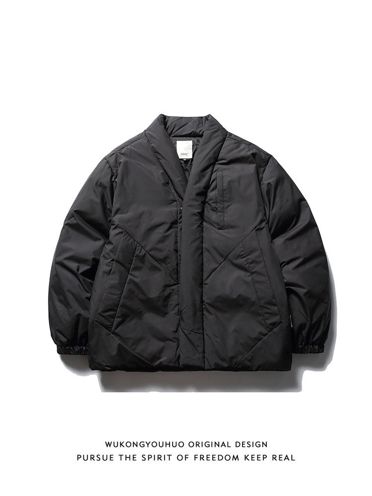 WUKONG HAS WINTER BLACK THICKENED HIGH-END COTTON CLOTHES MENS FASHION BRAND LOOSE WARM AND VERSATILE COUPLE COTTON JACKETS