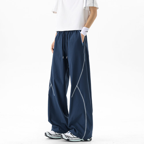 夏季潮牌哈苏线运动冲锋裤男女