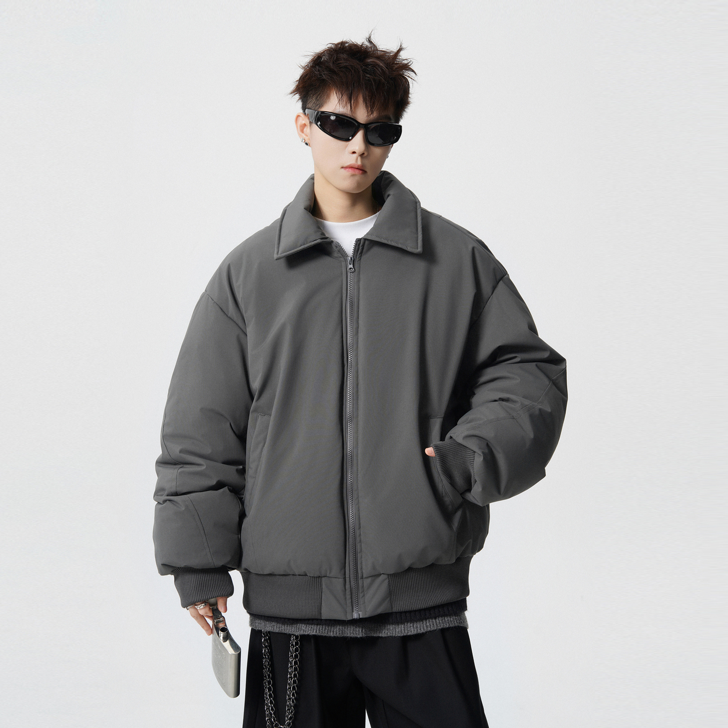 美式潮牌bomber飞行员棉服夹克男