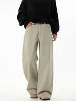 Wukong has Maillard retro simple solid color straight-leg pants for men, cleanfit washed and aged pure cotton casual pants thumbnail 7