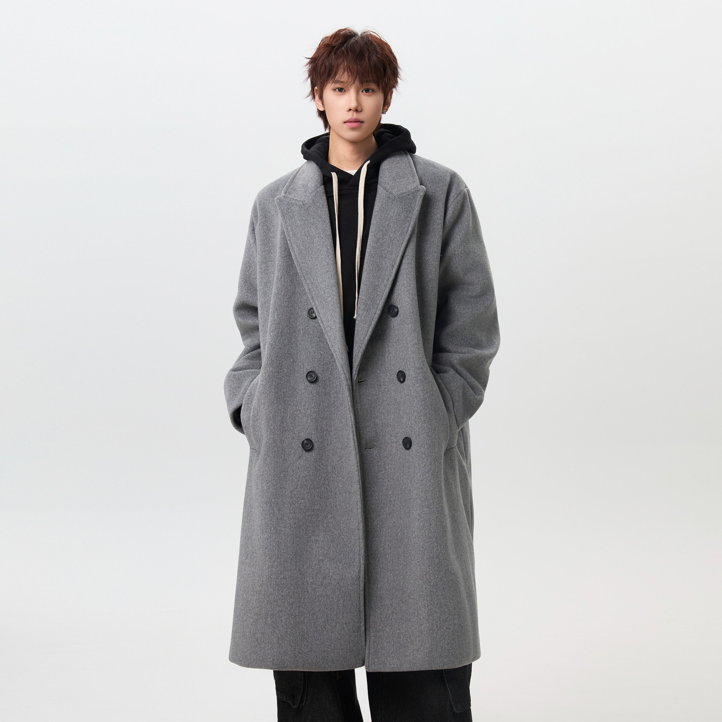 悟空有货高级感纯色中长款夹棉毛呢大衣男女秋冬潮牌情侣保暖外套,男装,毛呢大衣,淘宝优惠券,粉丝福利购,淘宝优惠卷