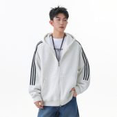 潮牌情侣百搭外套上衣 连帽卫衣男秋季 悟空有货美式 复古三条杠开衫