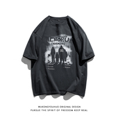 T恤男夏季 悟空有货美式 复古涂鸦印花短袖 街头宽松bf休闲百搭体恤