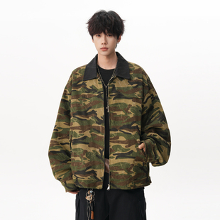 悟空有货美式复古bomber迷彩工装外套男潮牌春季宽松情侣百搭夹克