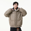 悟空有货美式潮牌简约刺绣加厚立领棉服男冬季情侣保暖面包服外套